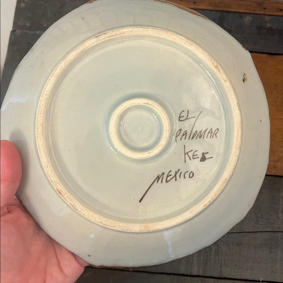Vintage Ken Edwards Tonala Lotus Pattern Plate. Made in Mexico. - Picture 4 of 9